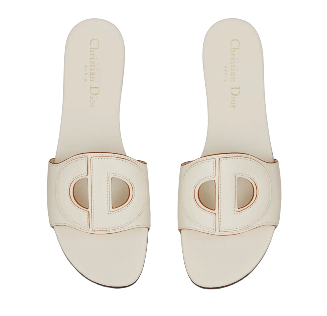 (W) Dior D-Club Mule Calfskin White