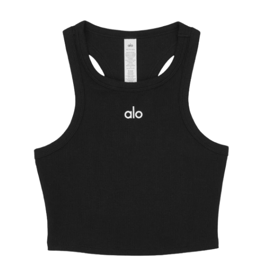 (W) Alo Yoga Aspire Tank Black White