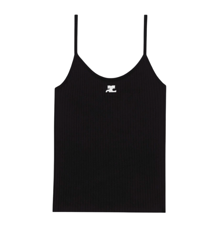 (W) Courreges Knitted Tank Top Reedition Black