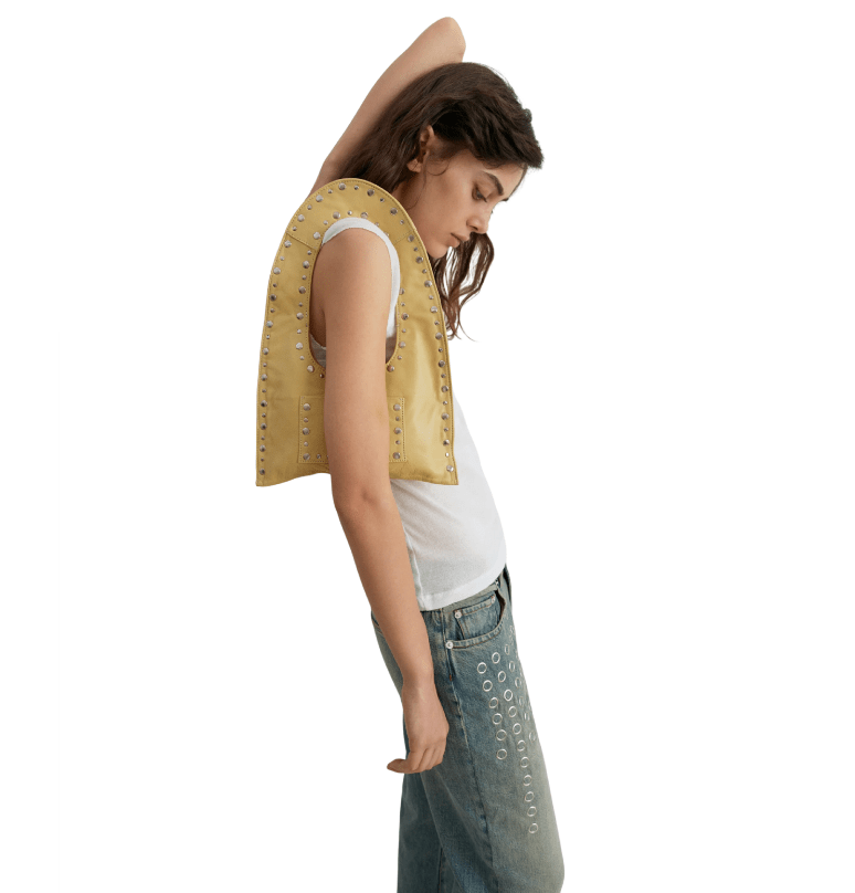 EMILY EYELET FINISHED DENIM PANTS