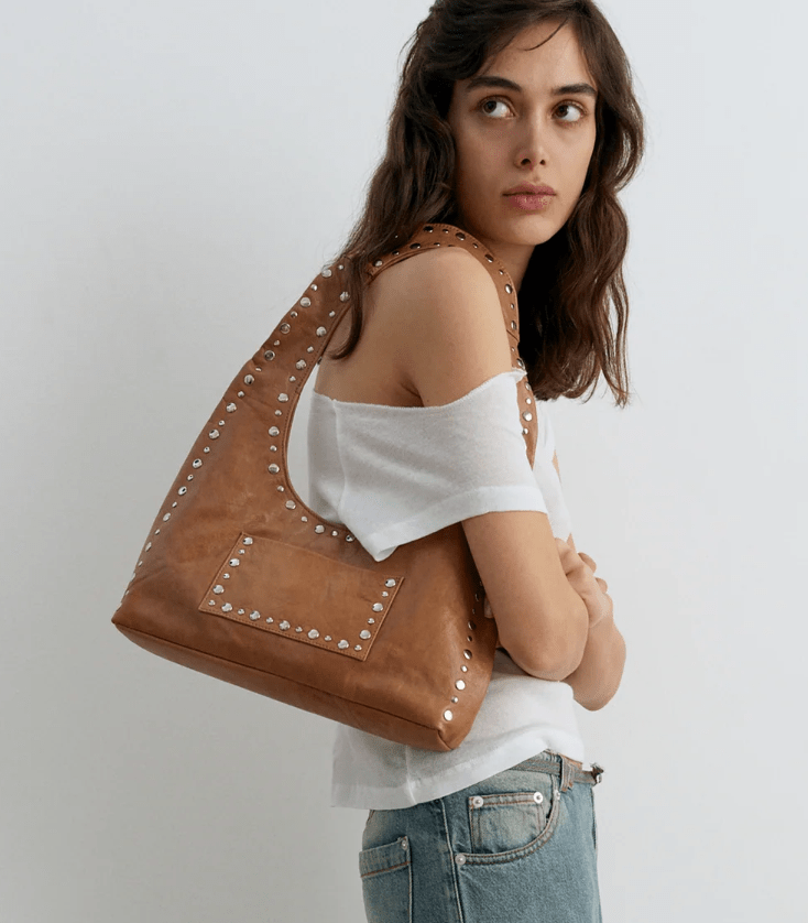 FRANCA Logo Leather Shoulder Bag