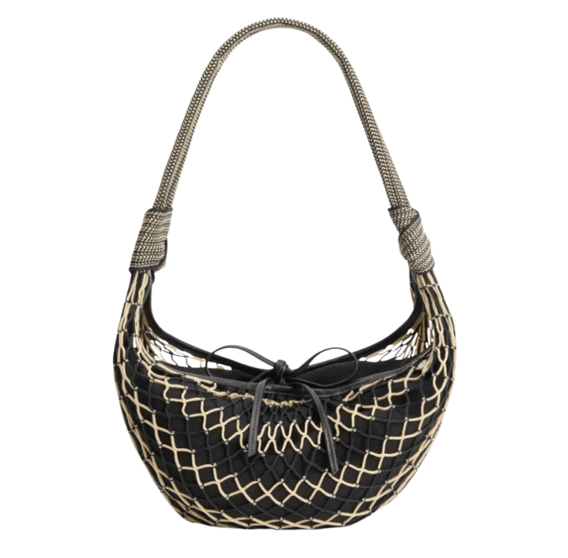 Lemaire Fortune Croissant Filt Bag Polyester Net Light Beige Black