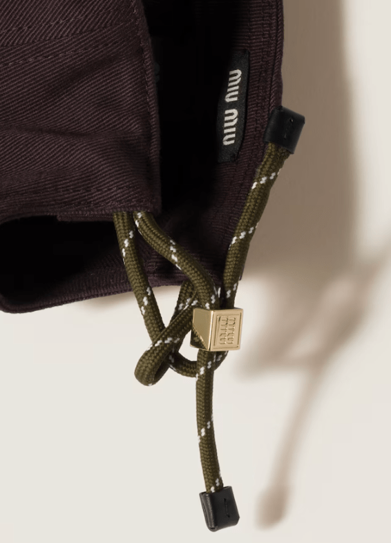 Miu Miu Amaranth/forest Green Denim Baseball Cap