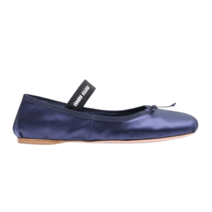 (W) Miu Miu Satin Ballerinas Blue