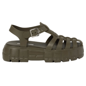 (W) Miu Miu Eva Platform Cage Sandals Military Green