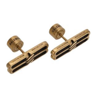 (W) Balenciaga BB Icon Earrings Aged Gold