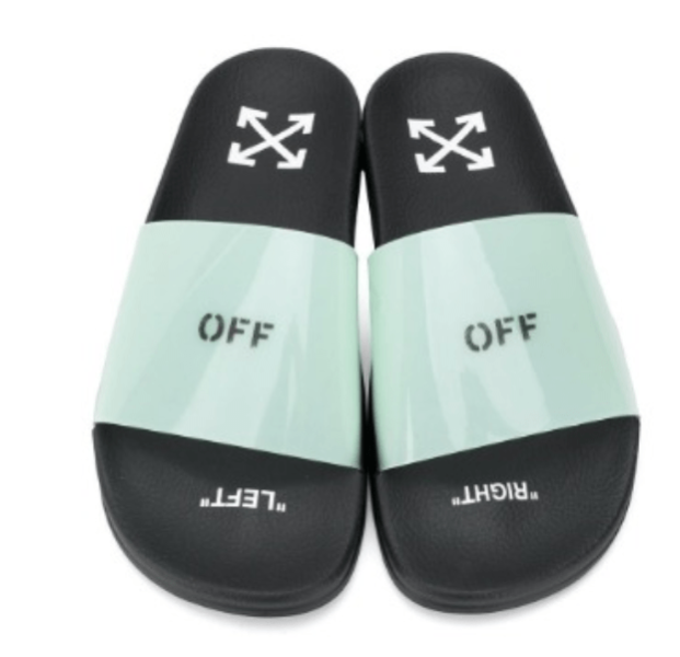 (W) OFF-WHITE POOL SLIDER LIGHT BLUE