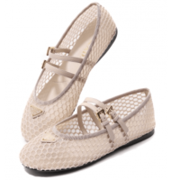 Triangle Logo Mesh Flat Shoes