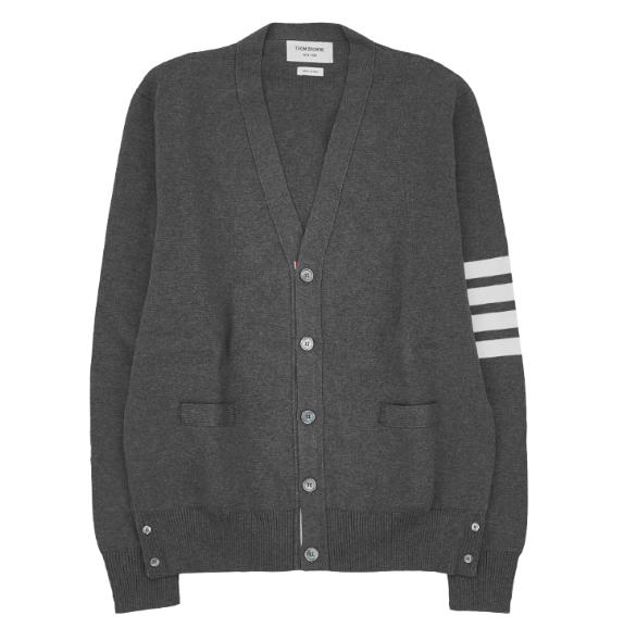 Thom Browne Milano Stitch 4-Bar Cardigan Medium Grey