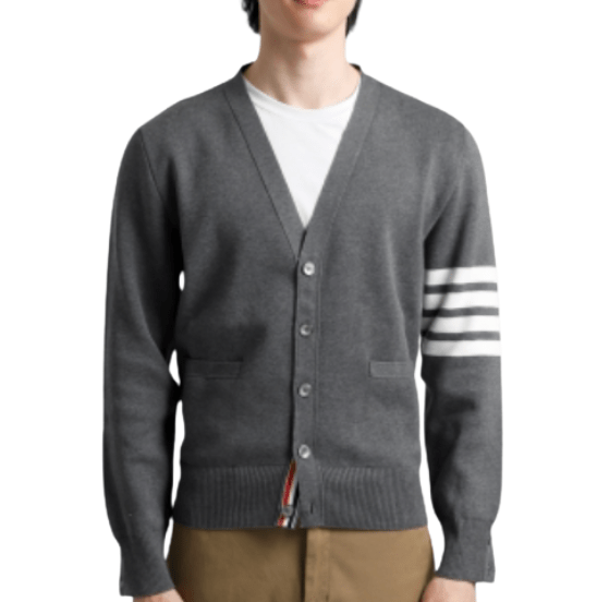 Thom Browne Milano Stitch 4-Bar Cardigan Medium Grey