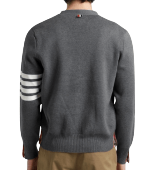 Thom Browne Milano Stitch 4-Bar Cardigan Medium Grey