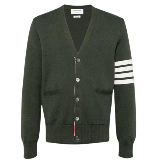 Thom Browne Milano Stitch 4-Bar Cardigan Dark Green