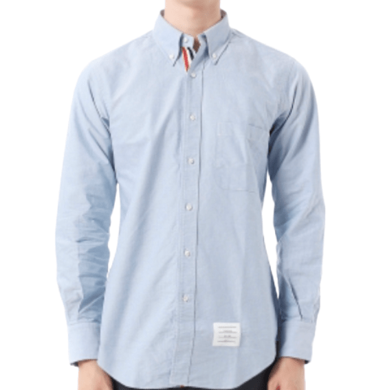 Thom Browne Oxford Classic Grosgrain Placket Shirt Light Blue