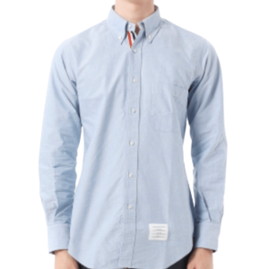 Thom Browne Oxford Classic Grosgrain Placket Shirt Light Blue