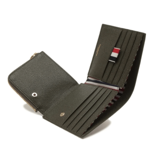 Thom Browne Pebble Grain Leather Fold-Out Coin Purse Bill Fold Wallet