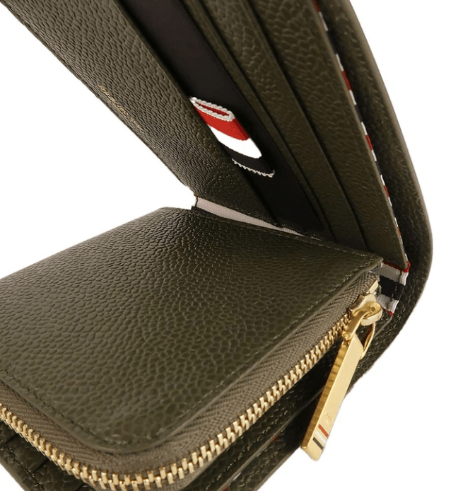 Thom Browne Pebble Grain Leather Fold-Out Coin Purse Bill Fold Wallet