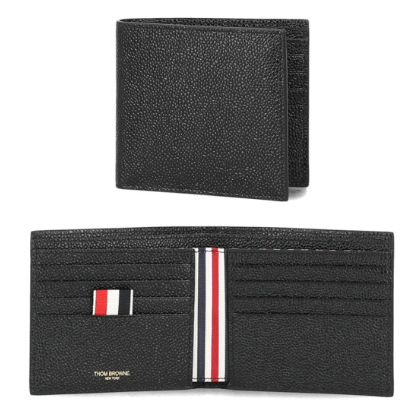 Thom Browne Pebble Grain Bill Fold Wallet Black