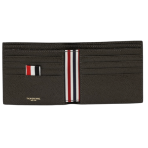 Thom Browne Pebble Grain Bill Fold Wallet Dark Brown