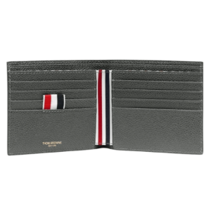 Thom Browne Pebble Grain Bill Fold Wallet Dark Grey