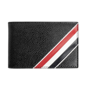 Thom Browne Pebble Grained Leather RWB Wallet Black