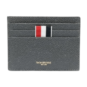 Thom Browne Pebble Calfskin 4-Bar Applique Note Card Holder Dark Grey (Navy Ver.)