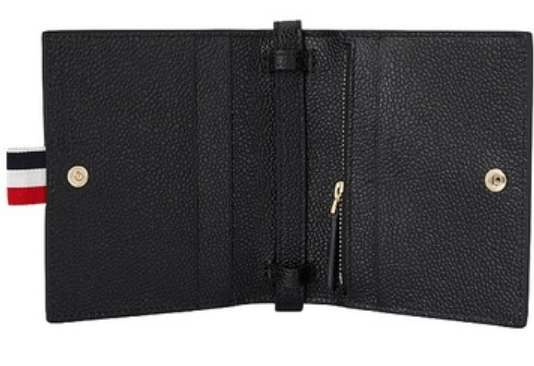 Thom Browne Pebbled Calfskin Crossbody Card Holder Black