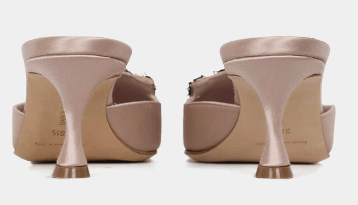 Nude Kayname Satin Mule