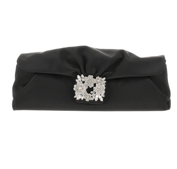 Roger Vivier Efflorescence Satin Clutch Bag