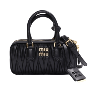 Miu Miu Arcadie Matelasse Nappa Leather Mini Bag Black