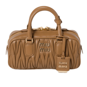 Miu Miu Arcadie Matelasse Nappa Leather Bag Caramel