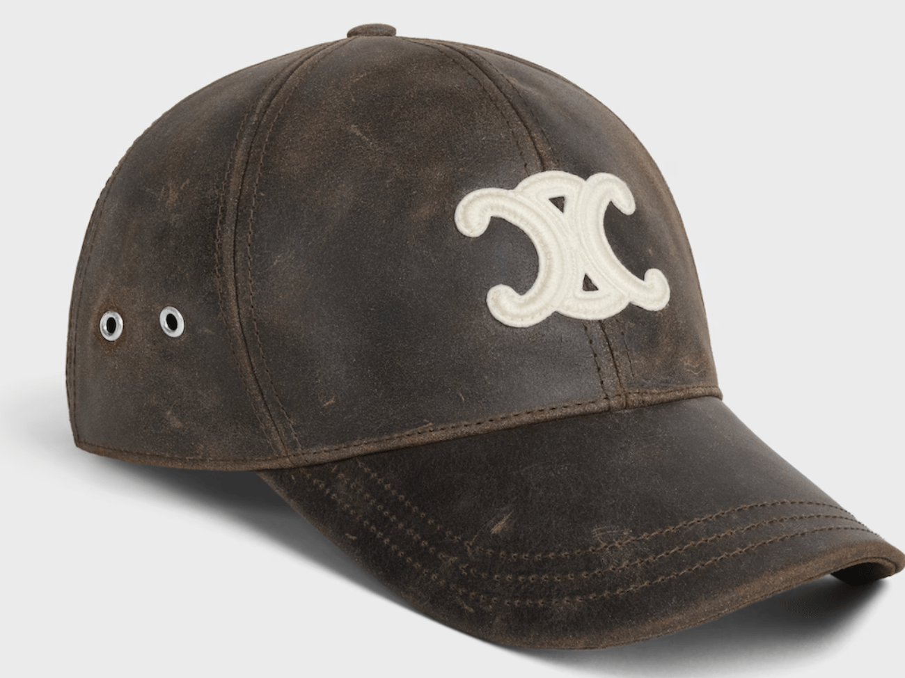 Celine Triomphe Gabardine Baseball Cap Vintage Marron