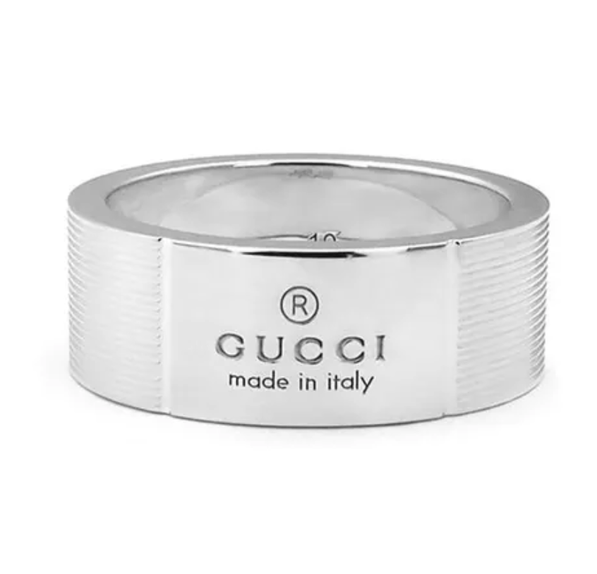 (W) Gucci Trademark Ring 925 Sterling Silver