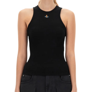 Vivienne Westwood Tank Top With Logo in Black 
