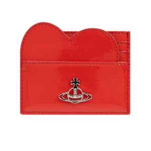 Vivienne Westwood Shiny Patent Heart Card Holder Red