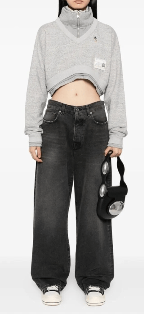 Maison MIHARA YASUHIRO DUCK Logo Embroidered Cropped Sweatshirt