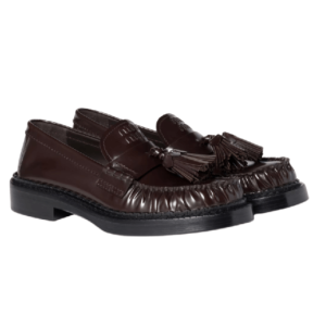 Polished Leather Tassel Loafers