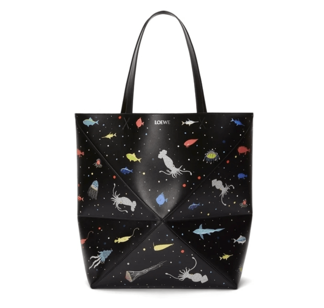 LOEWE Fonds Marins Large Puzzle Bag In Black