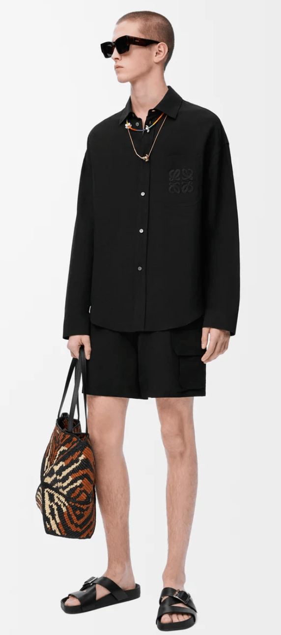Shirt in viscose and linen