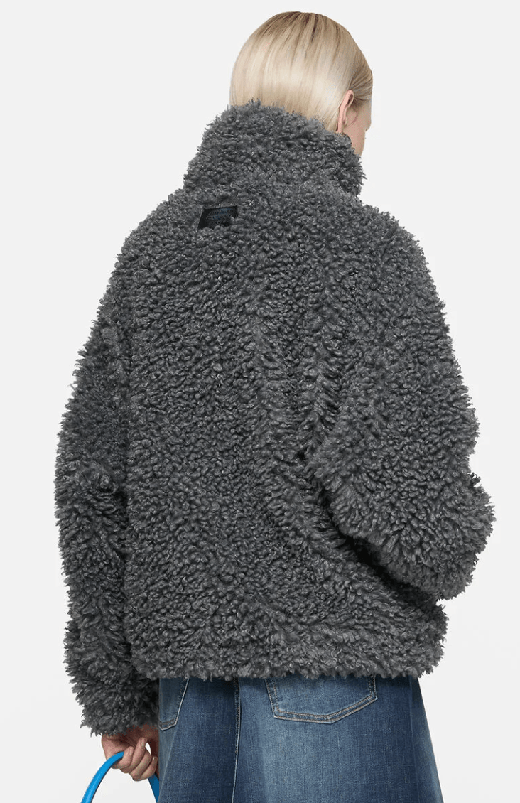Faux fur bomber jacket