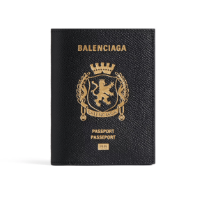 Balenciaga Passport Vertical Bifold Wallet - Black