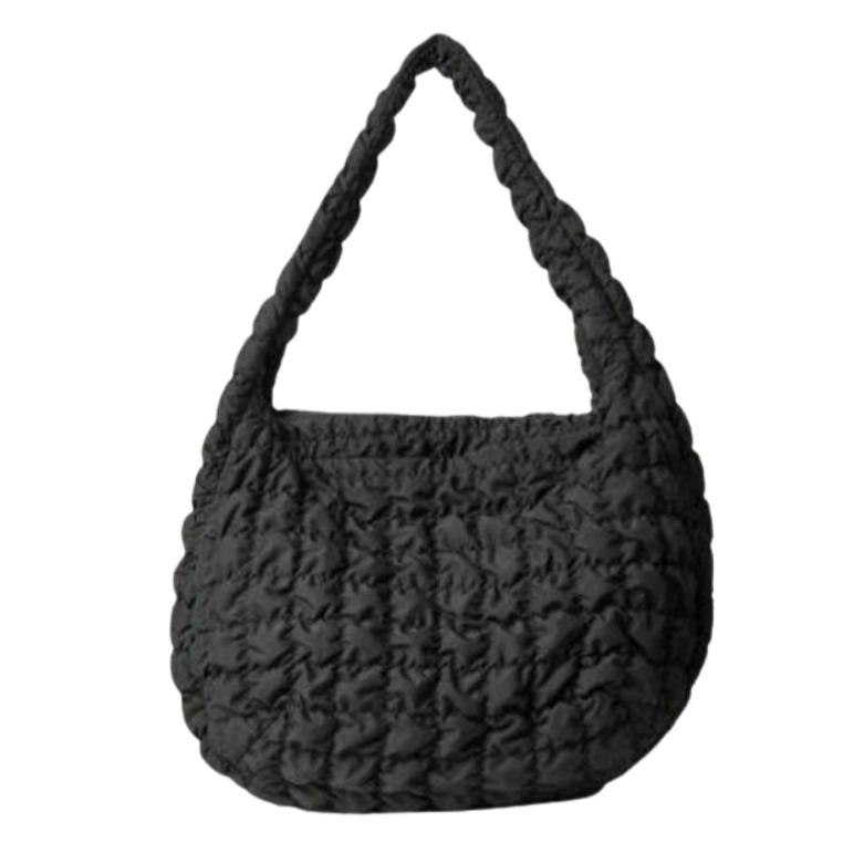COS Quilted Oversized Shoulder Bag Black