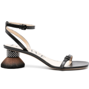 Loewe Petal brush leather heel sandals