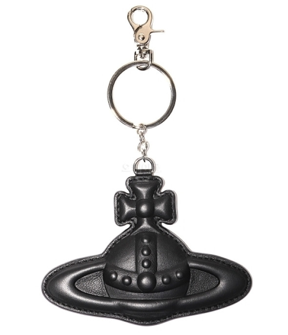 SMOOTH LEATHER INJECTED ORB MIRROR KEYRING 
