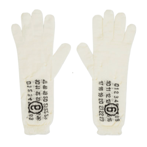 MM6 Maison Margiela Grey Wool Gloves WHITE