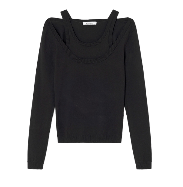 ÉTOILE Double-Layer Knit Black