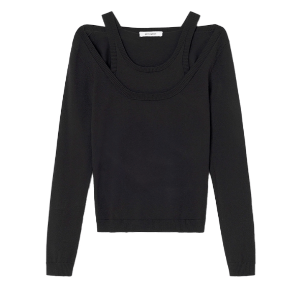 ÉTOILE Double-Layer Knit Black