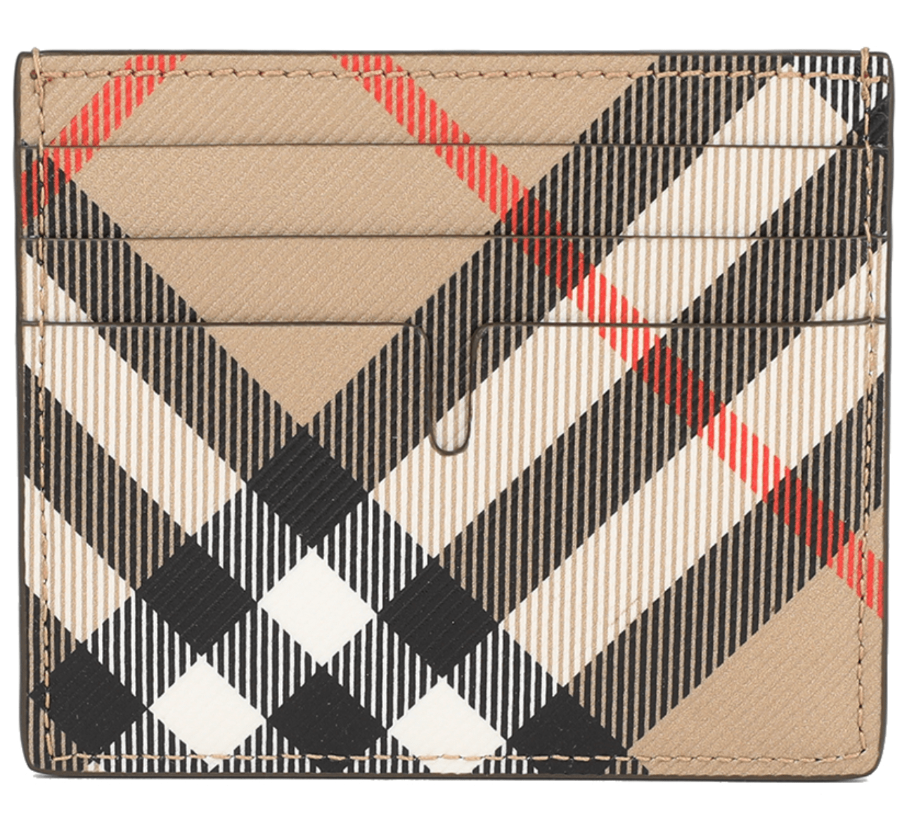 Burberry Check Pattern Card Holder Sand