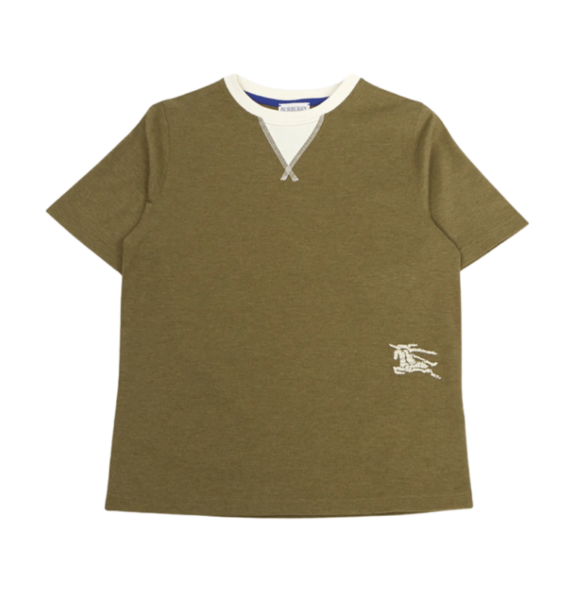 (Kids) Burberry EKD Embroidered T-Shirt Khaki
