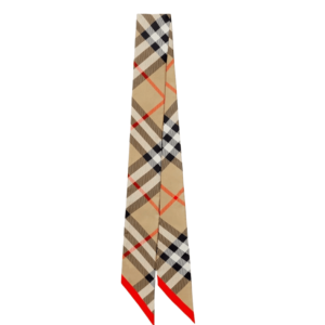 Burberry Skinny Check Silk Scarf Sand