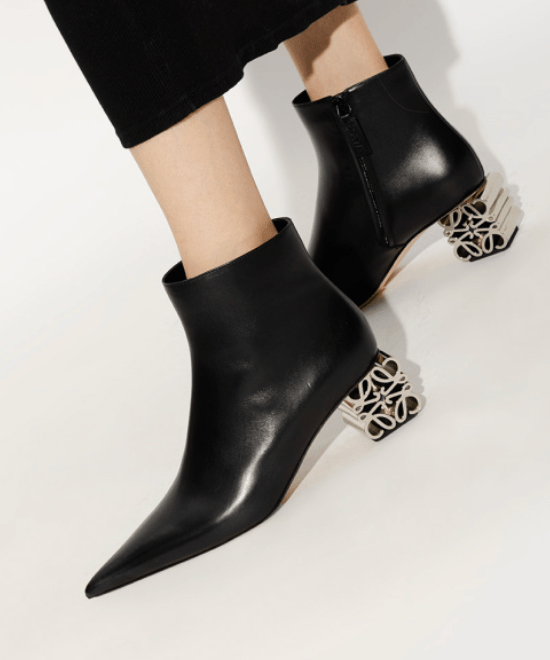 Anagram Leather Heel Ankle Boots